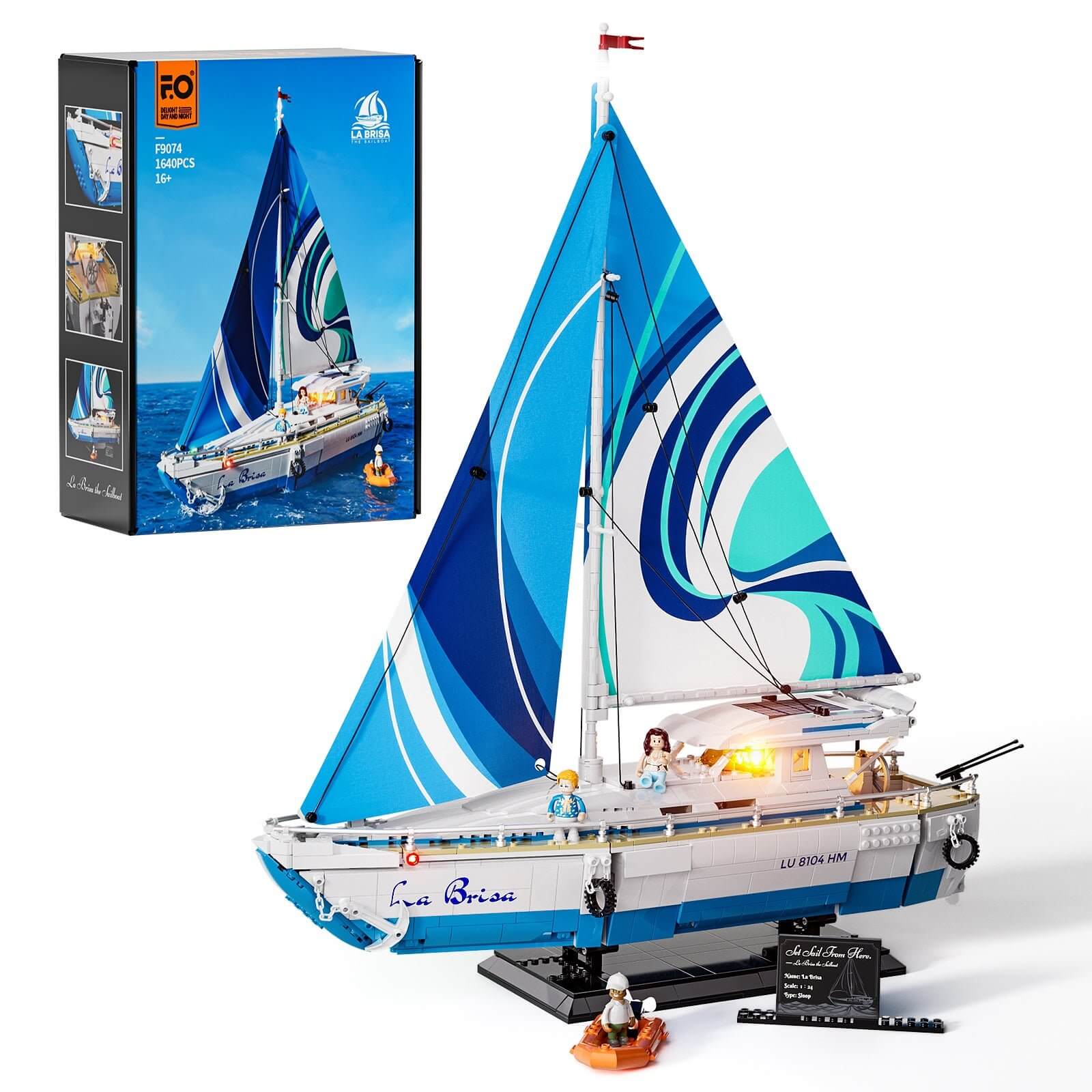 The Sailboat La Brisa 1640-Piece Model with LED Lights