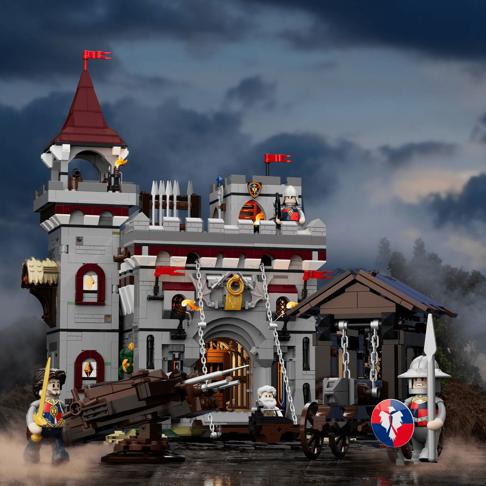 Castle Armory Medieval Building Set with Four Figures