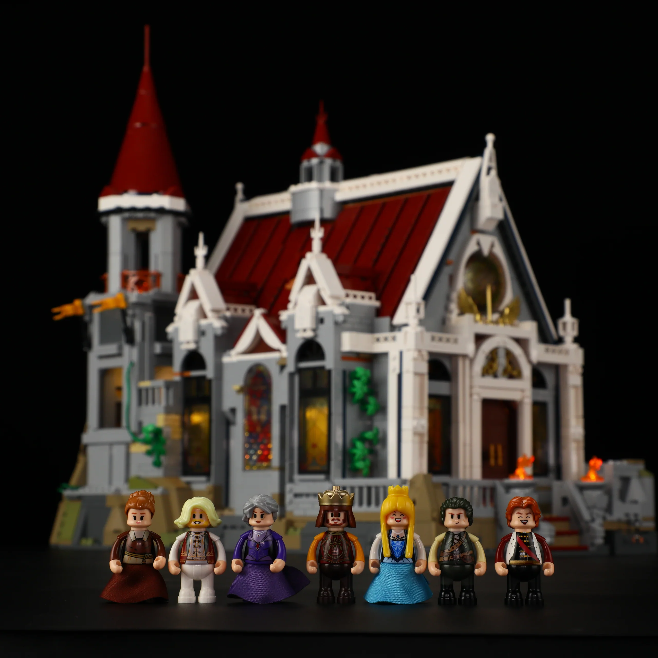 Castle Banquet Hall L9071 Medieval Brick Build with Stained Glass Lights