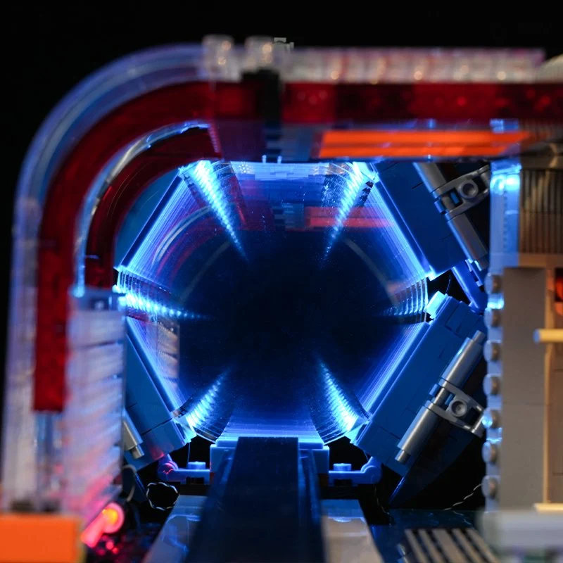 Floating Train Station Cyberpunk Building Set with LED Lights