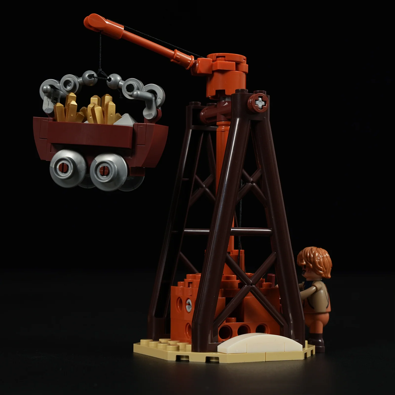 Old West Gold Mine Building Set with Camp Lighting