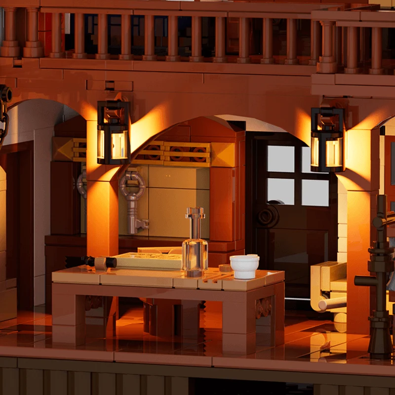 Old West Blacksmith Workshop Building Set with Forge Fire Lighting