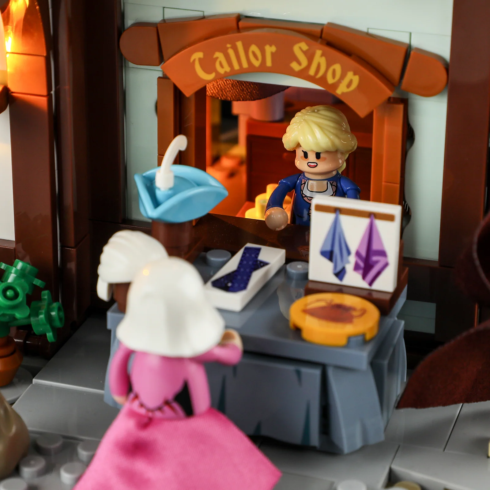 Medieval Tailor Shop Lighted Three-Floor Building Set