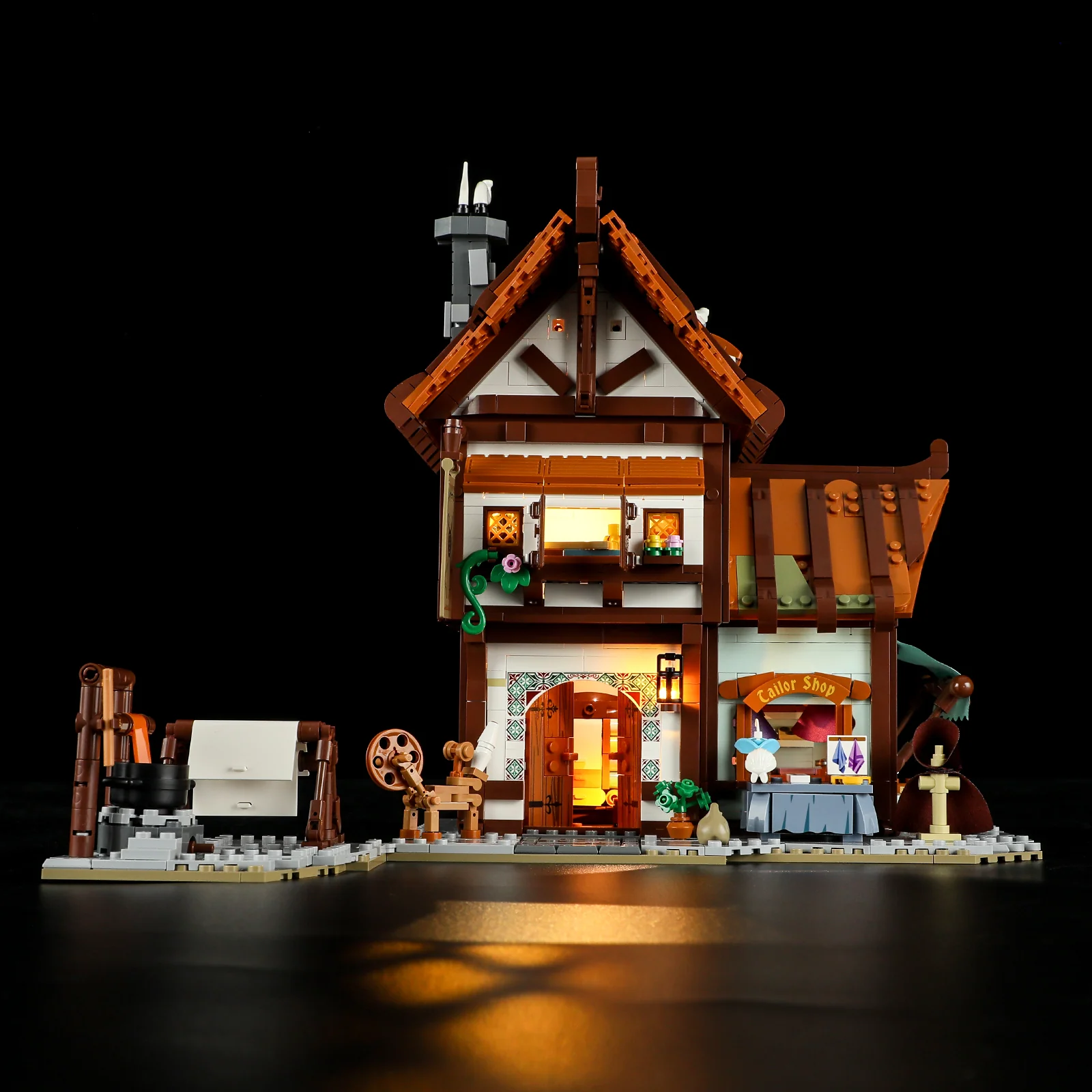 Medieval Tailor Shop Lighted Three-Floor Building Set