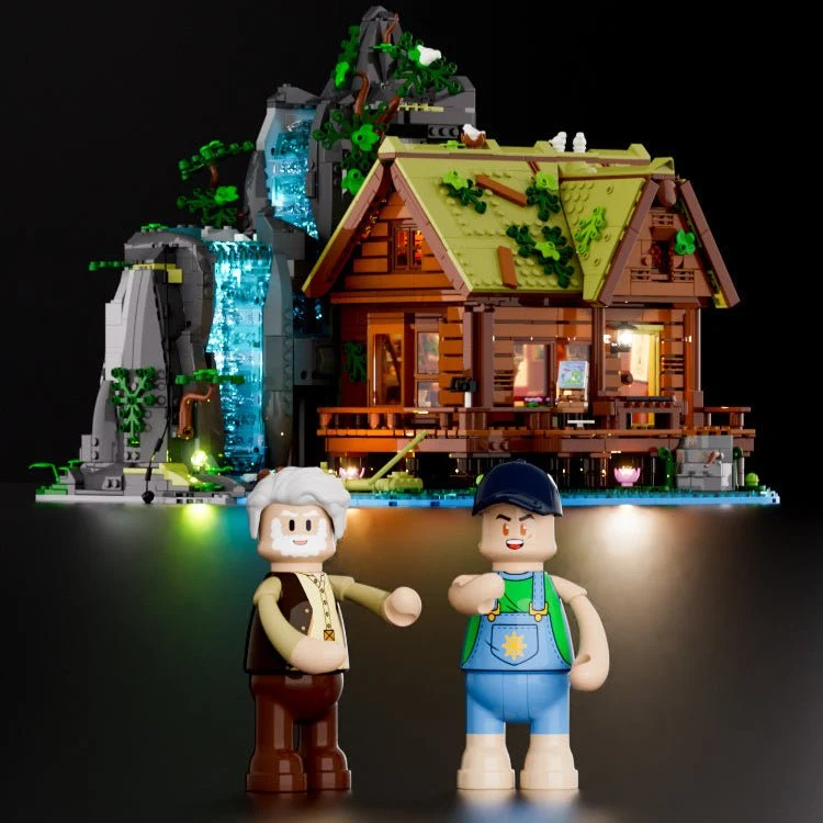 Waterfall Cabin L9083 Retro House Building Set with Lights
