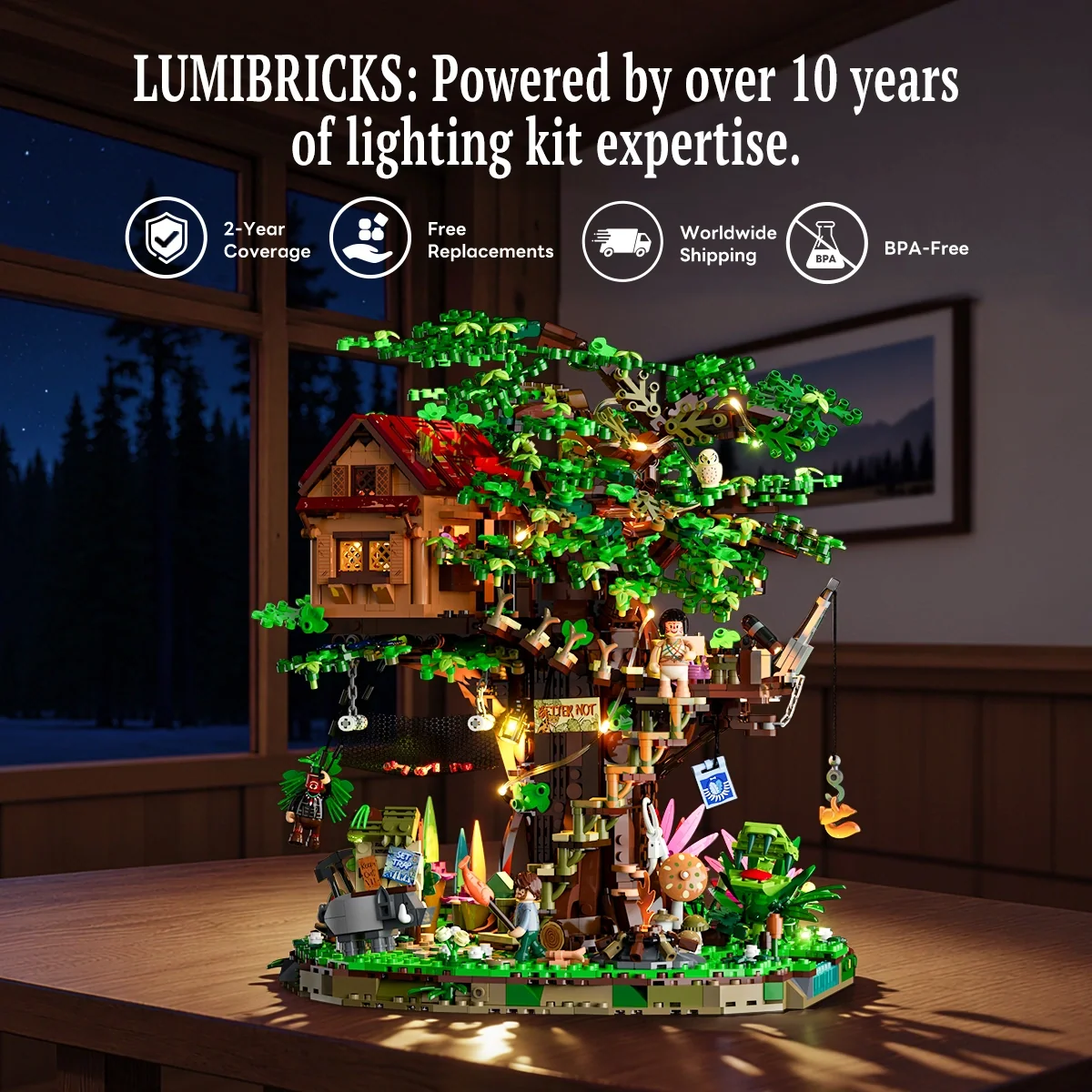 Explorer Treehouse Jungle Building Set with Lights