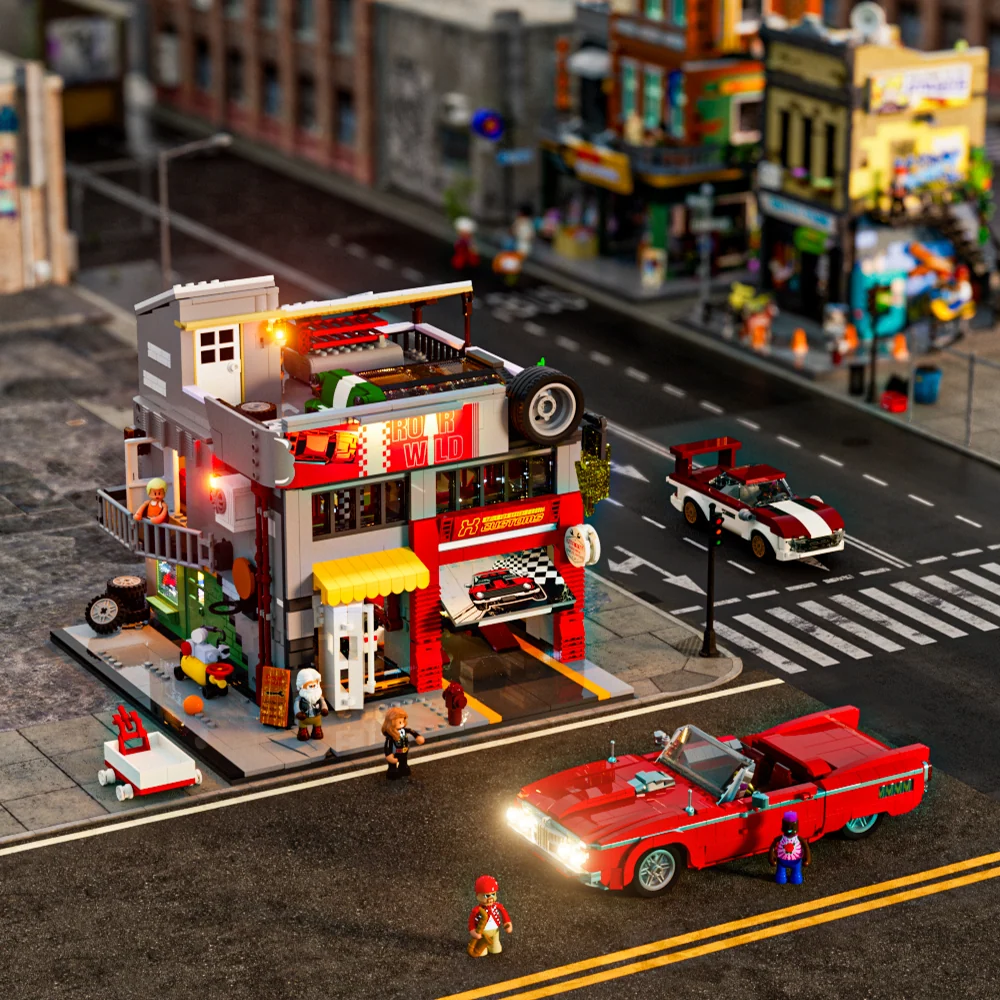 Collectible Low Rider Big Red Truck Building Set with Minifigures