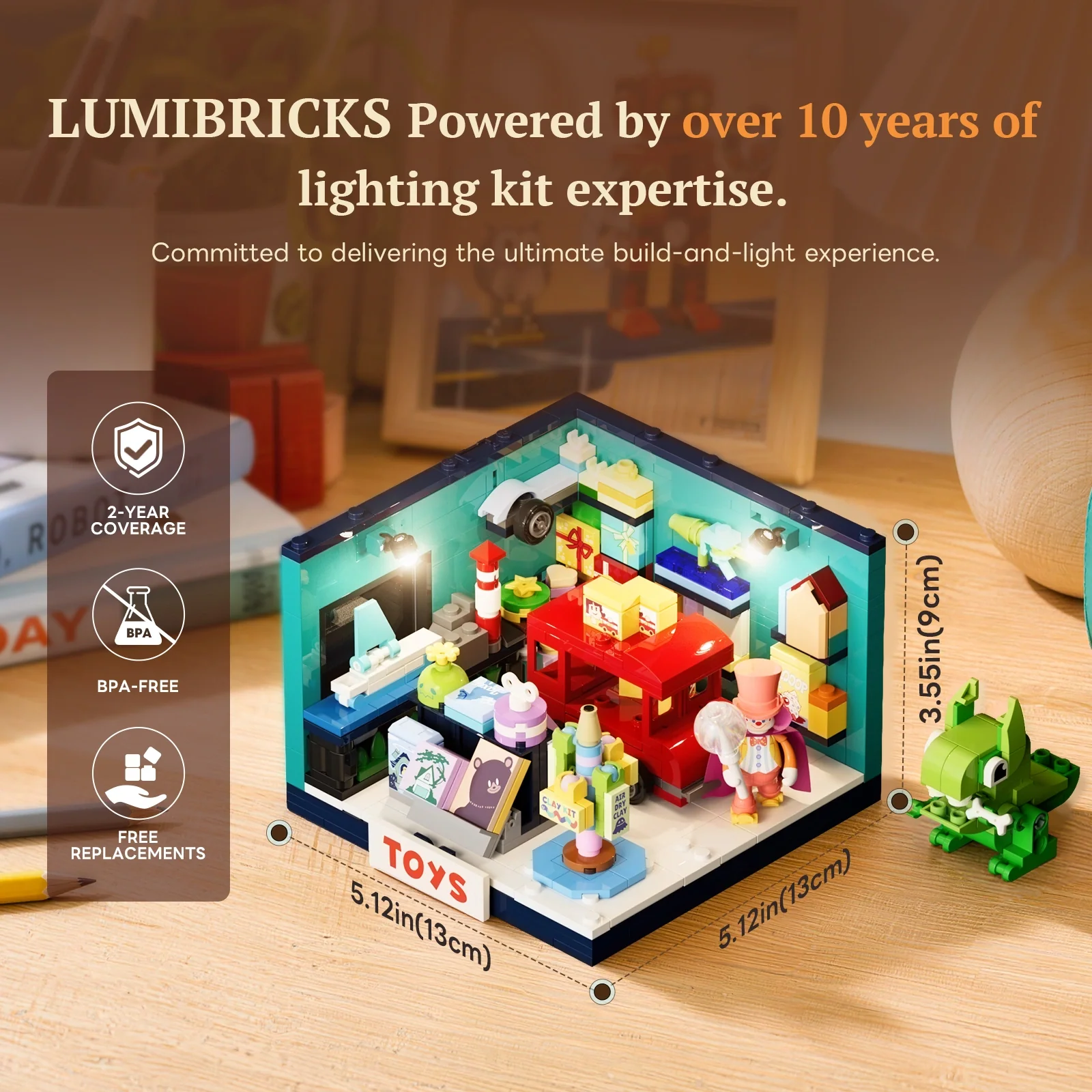 Toy Store Box 16 x 16 Two-Story Building Set with Lights