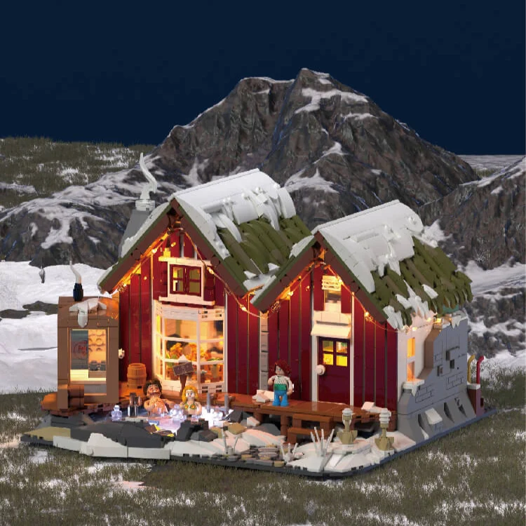 Spa Cabin L9096 Nordic Turf House Building Set with LED Lights