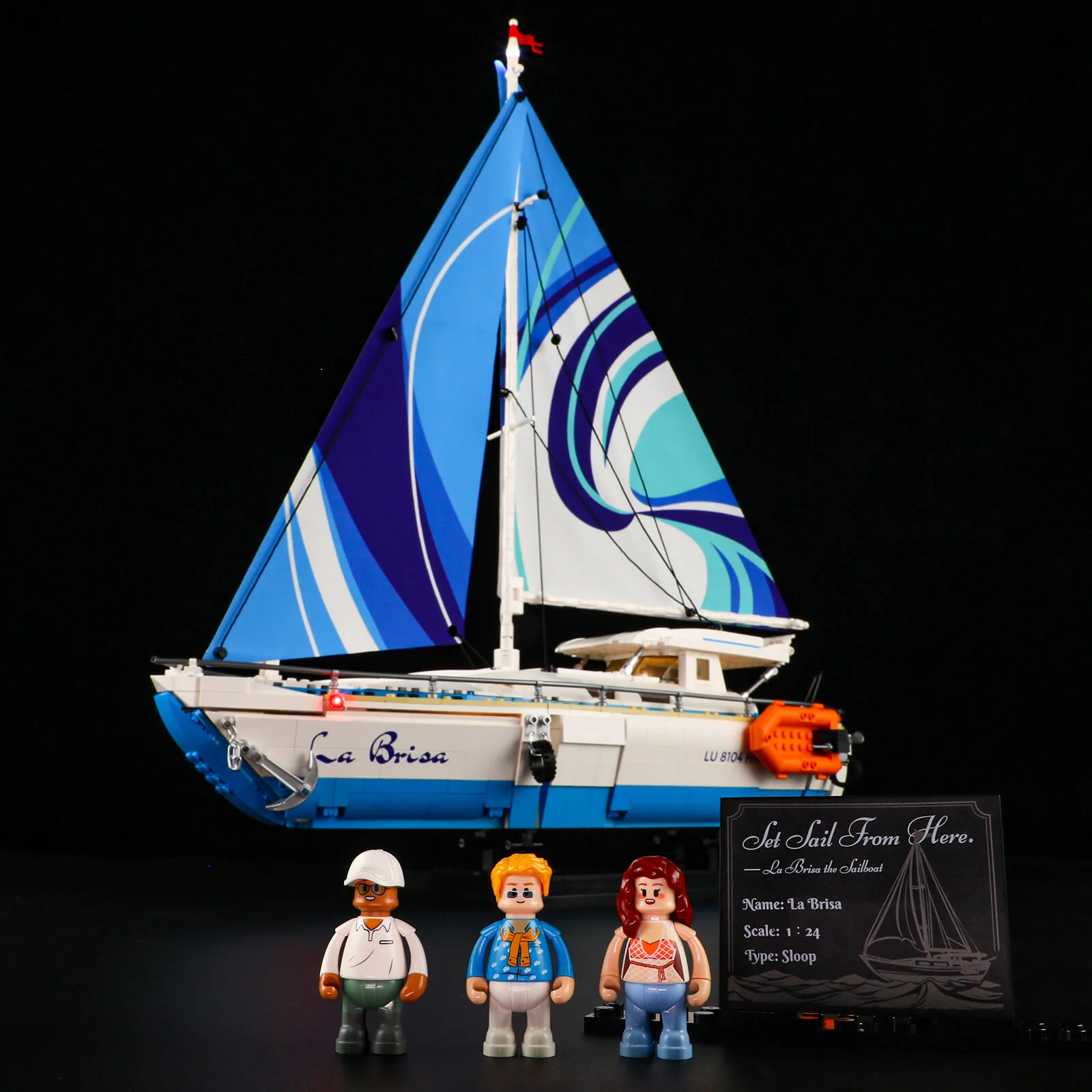 The Sailboat La Brisa 1640-Piece Model with LED Lights