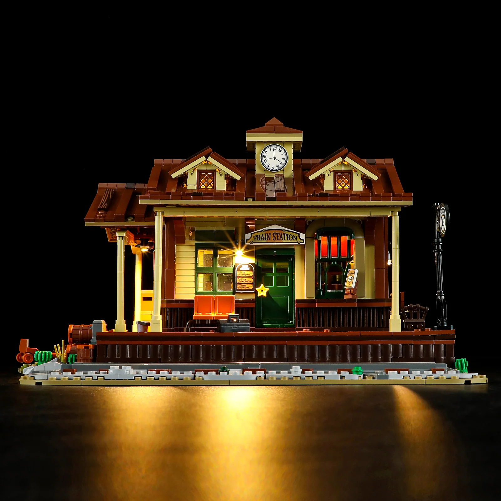 West Train Station 1974-Piece Wild West Building Set with Lights