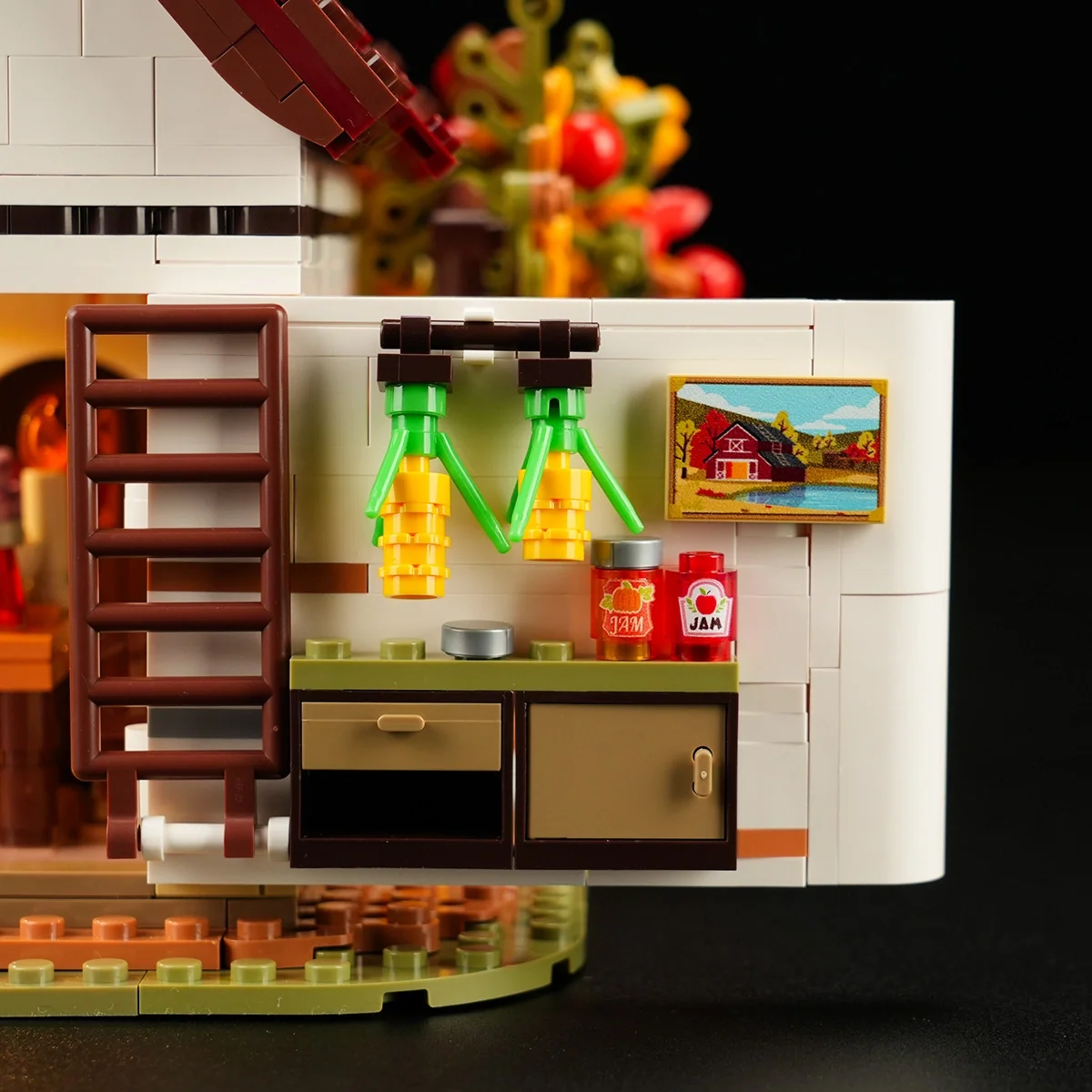Autumn Farmhouse Halloween Building Set with 12 LED Lights