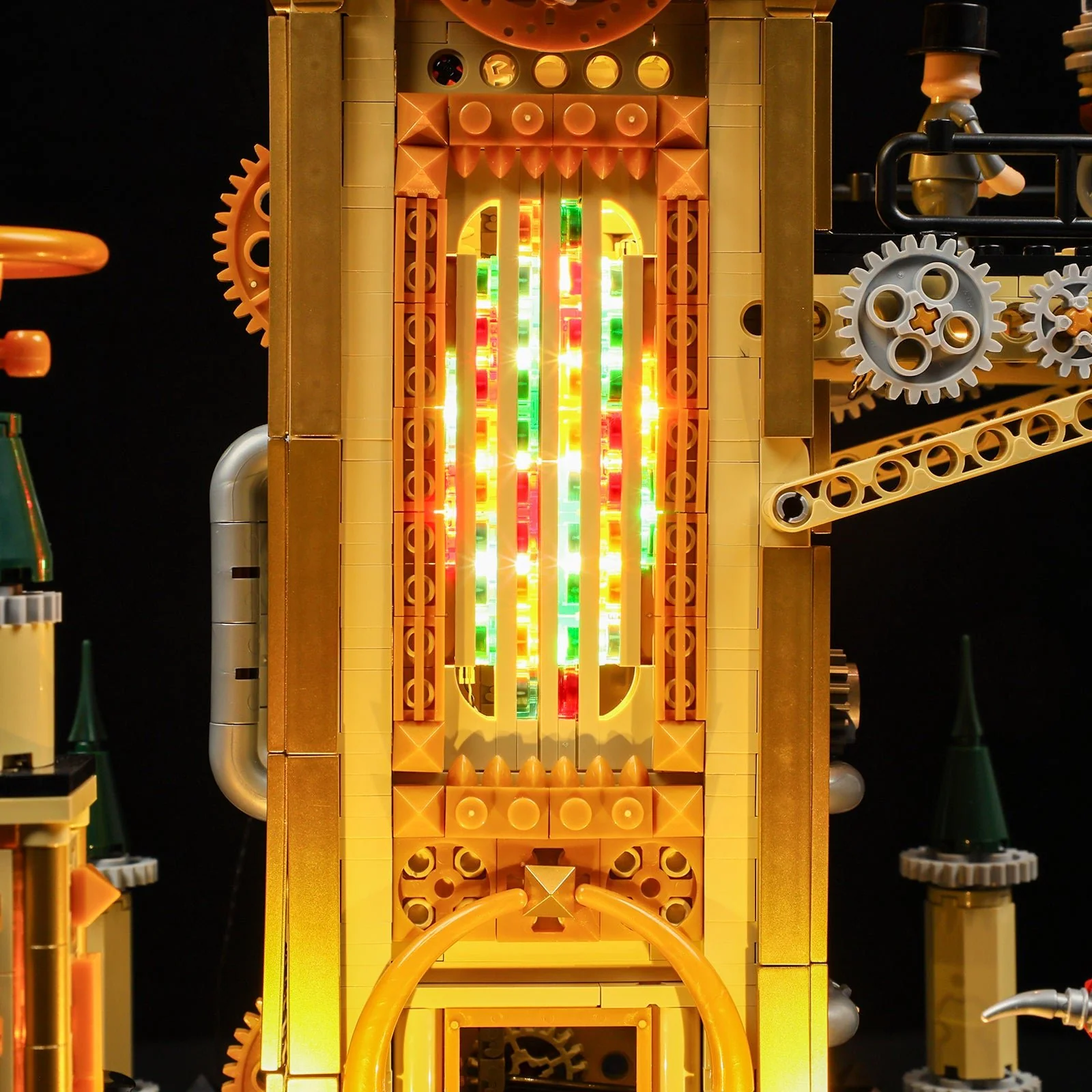 Steampunk Watch Tower Building Set with 19 LED Lights