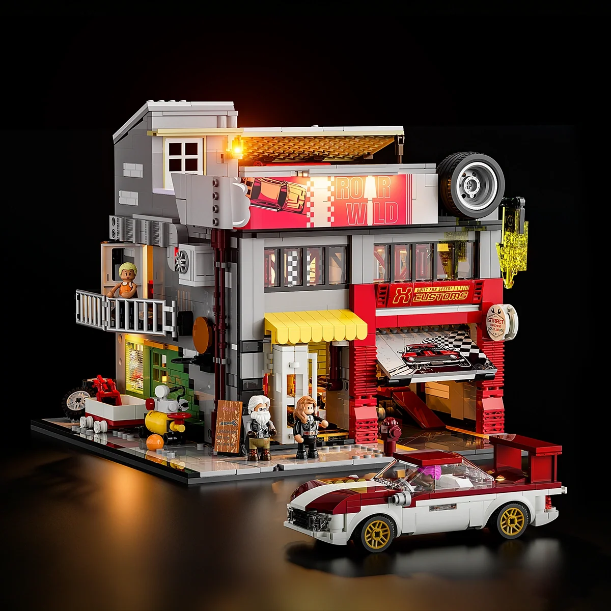 Street MOD Garage Building Set with 6-Slot Car