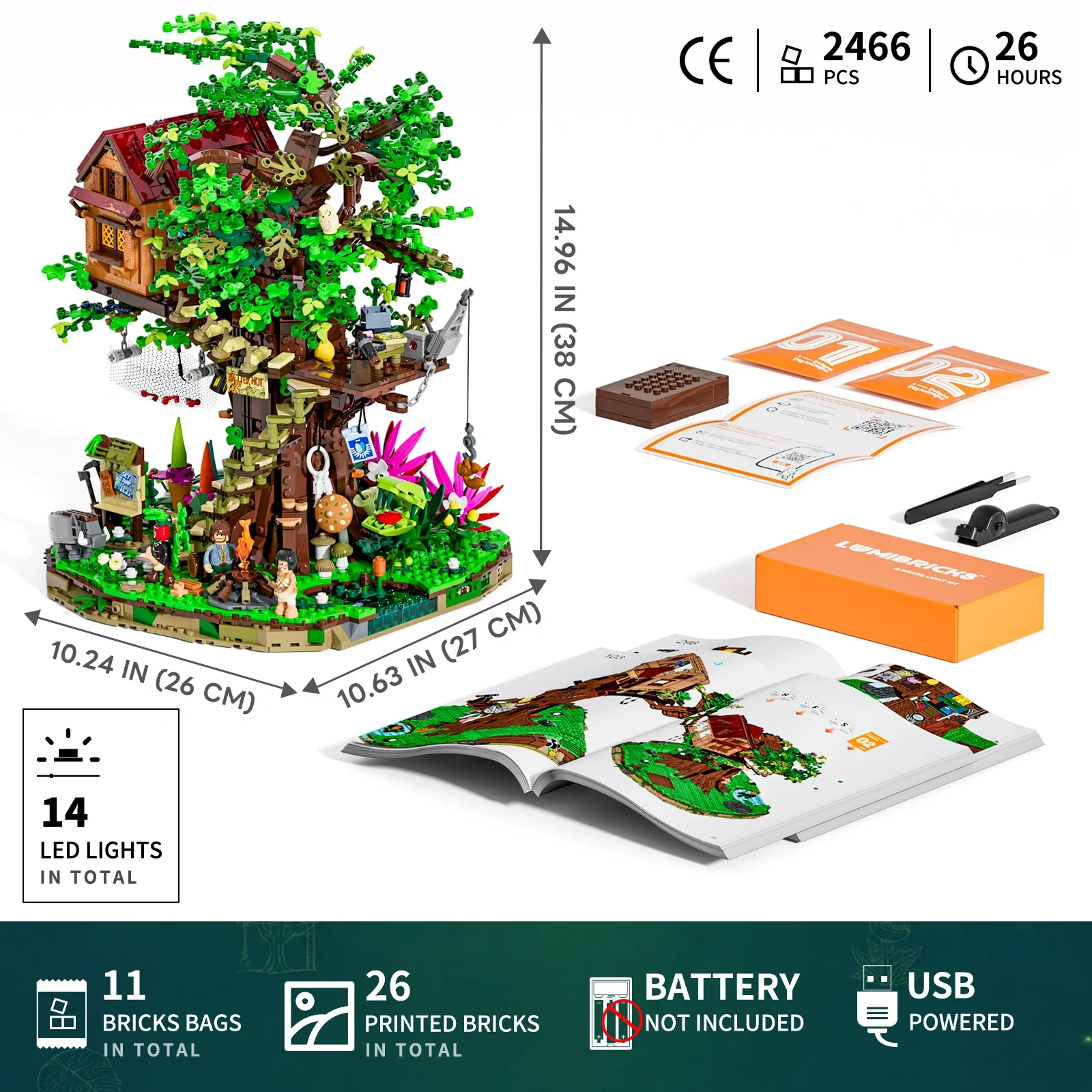 Explorer Treehouse Jungle Building Set with Lights