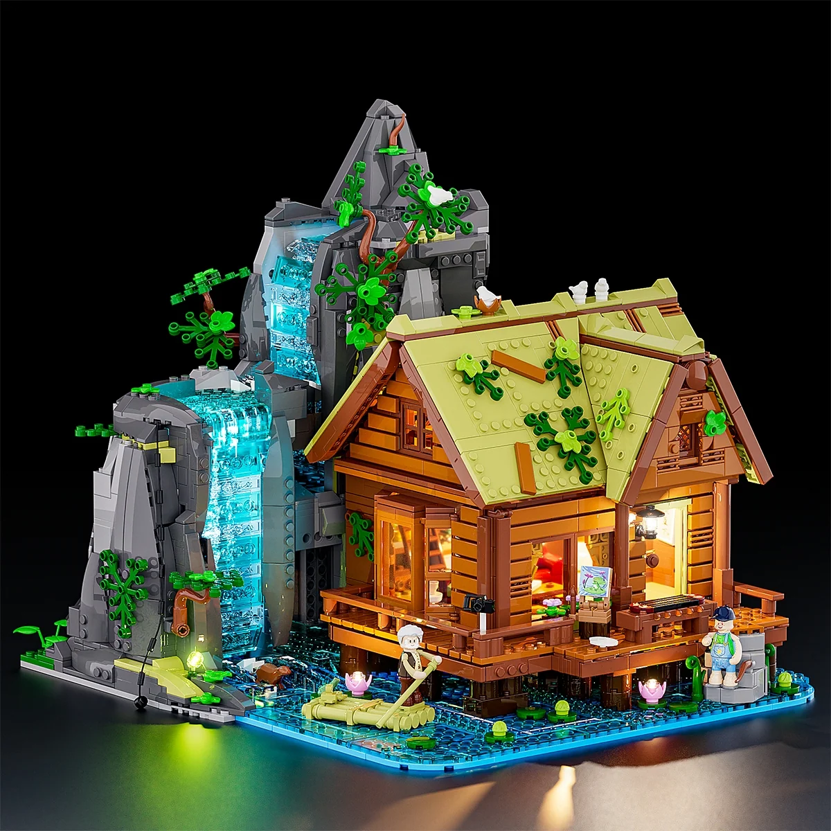 Waterfall Cabin L9083 Retro House Building Set with Lights