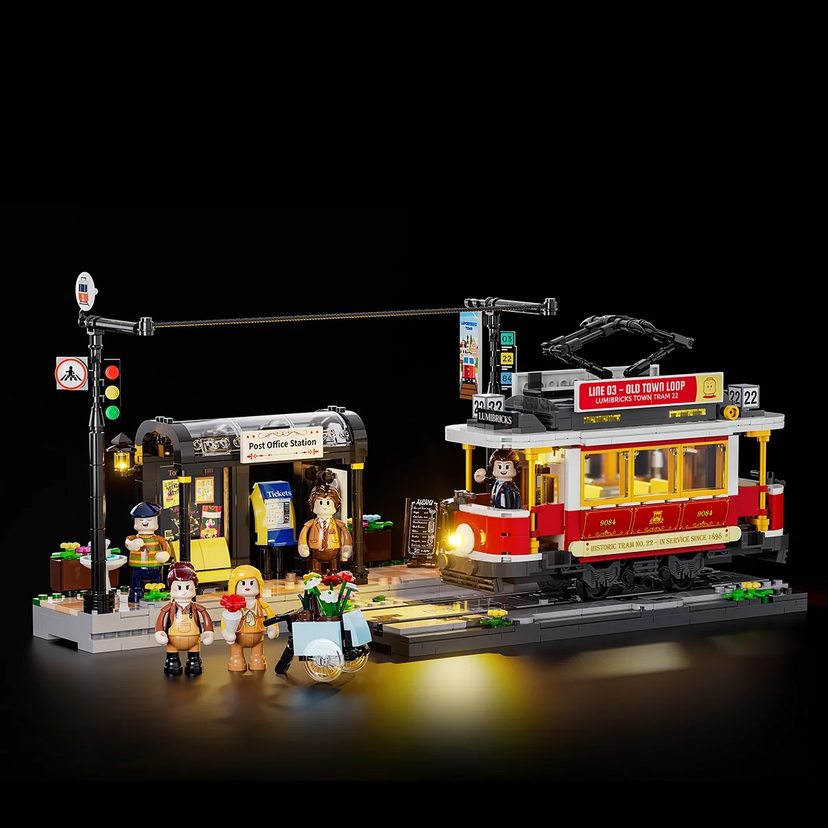 Heritage Tram and Station Building Set with Nine Lights