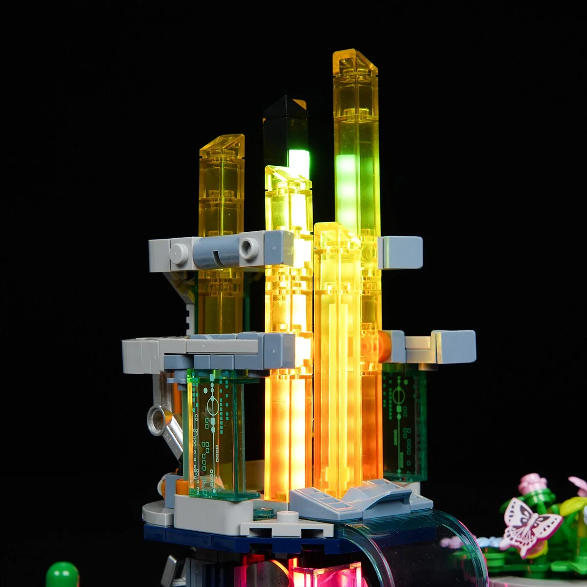 Neon Garden Cyberpunk Building Set with Sound-Reactive RGB Lights