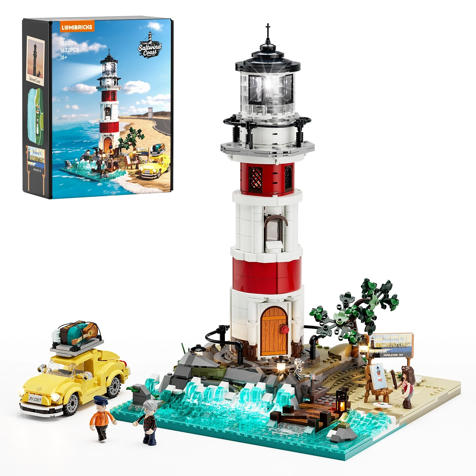 Sunrise Lighthouse 18007 海岸灯塔巡逻灯建筑套装