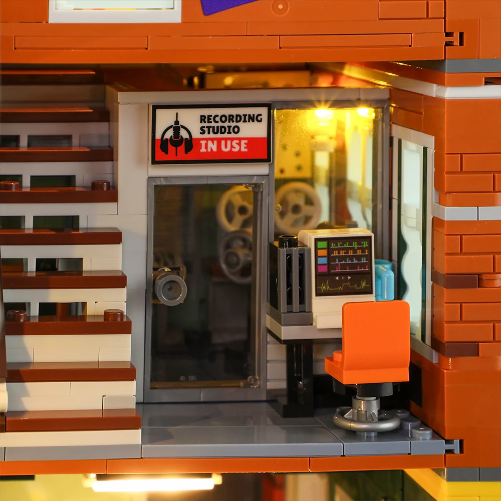Record Store Building Set with 90s Hip-Hop Street Style