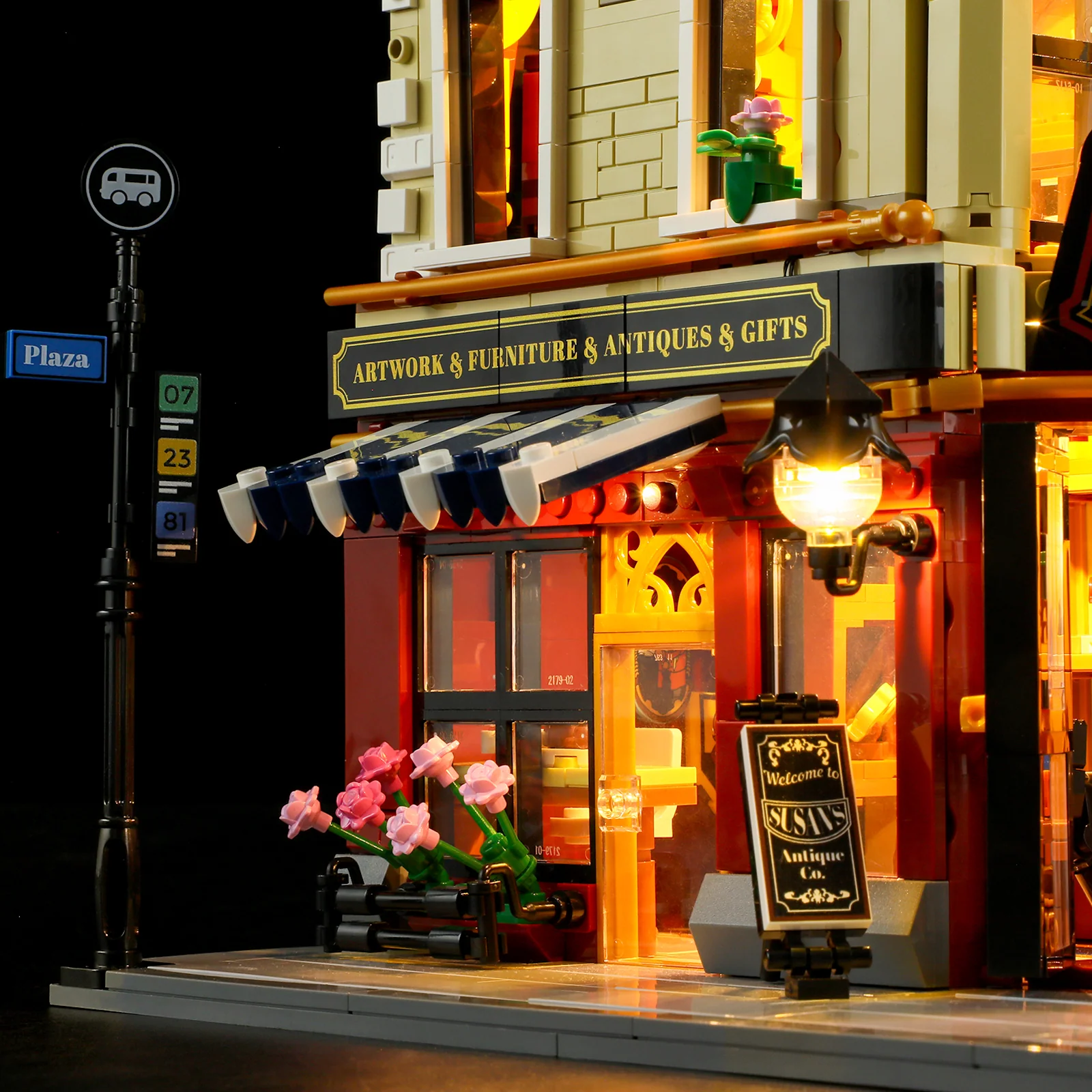 Antique Store Town Life Building Set with Lights and Minifigures