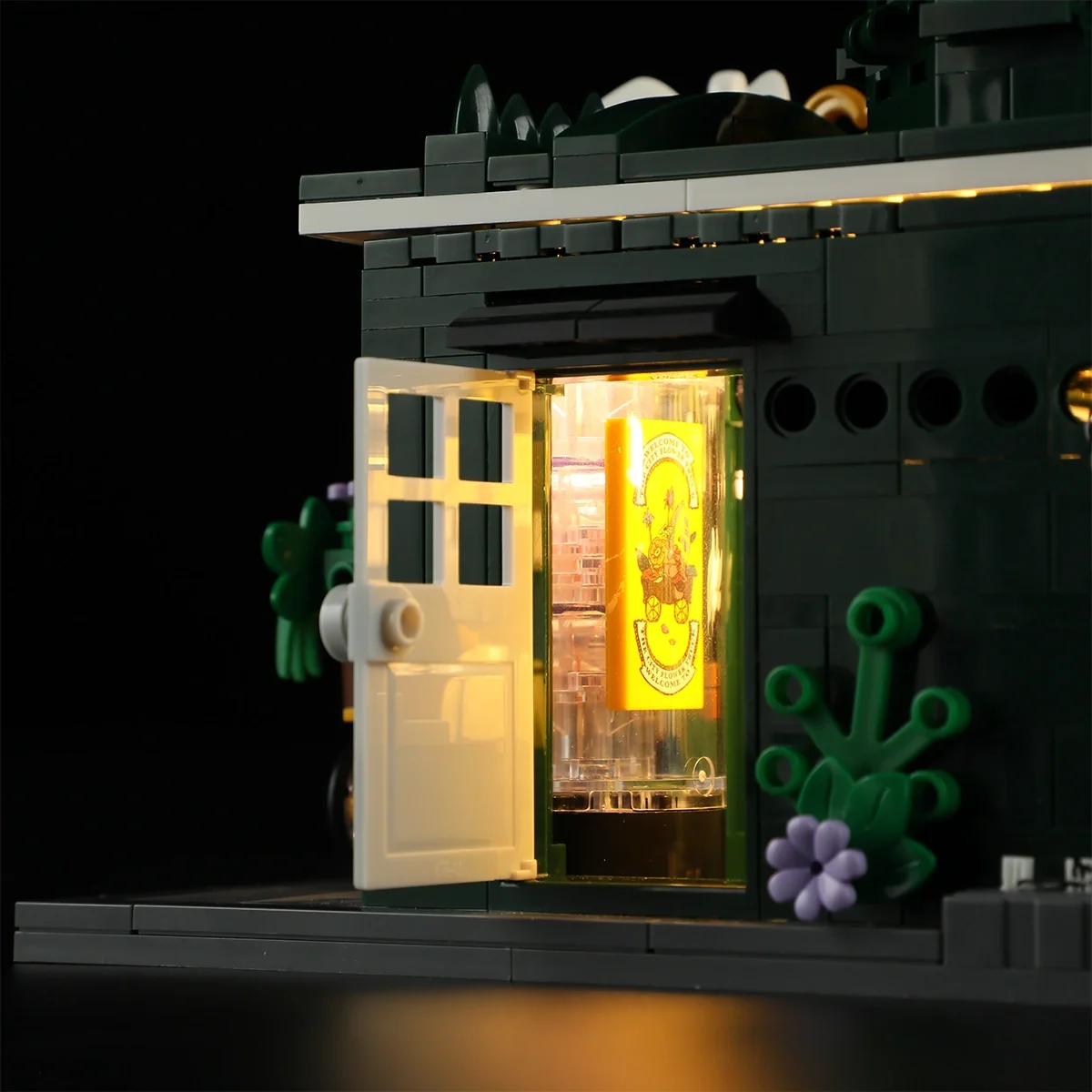 Lumibricks Newsstand Corner Kiosk Building Set with Lights