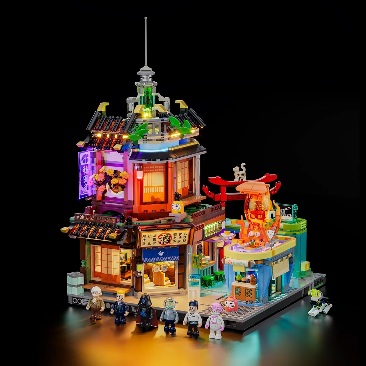 Izakaya Cyberpunk Building Set with 20 LED Lights