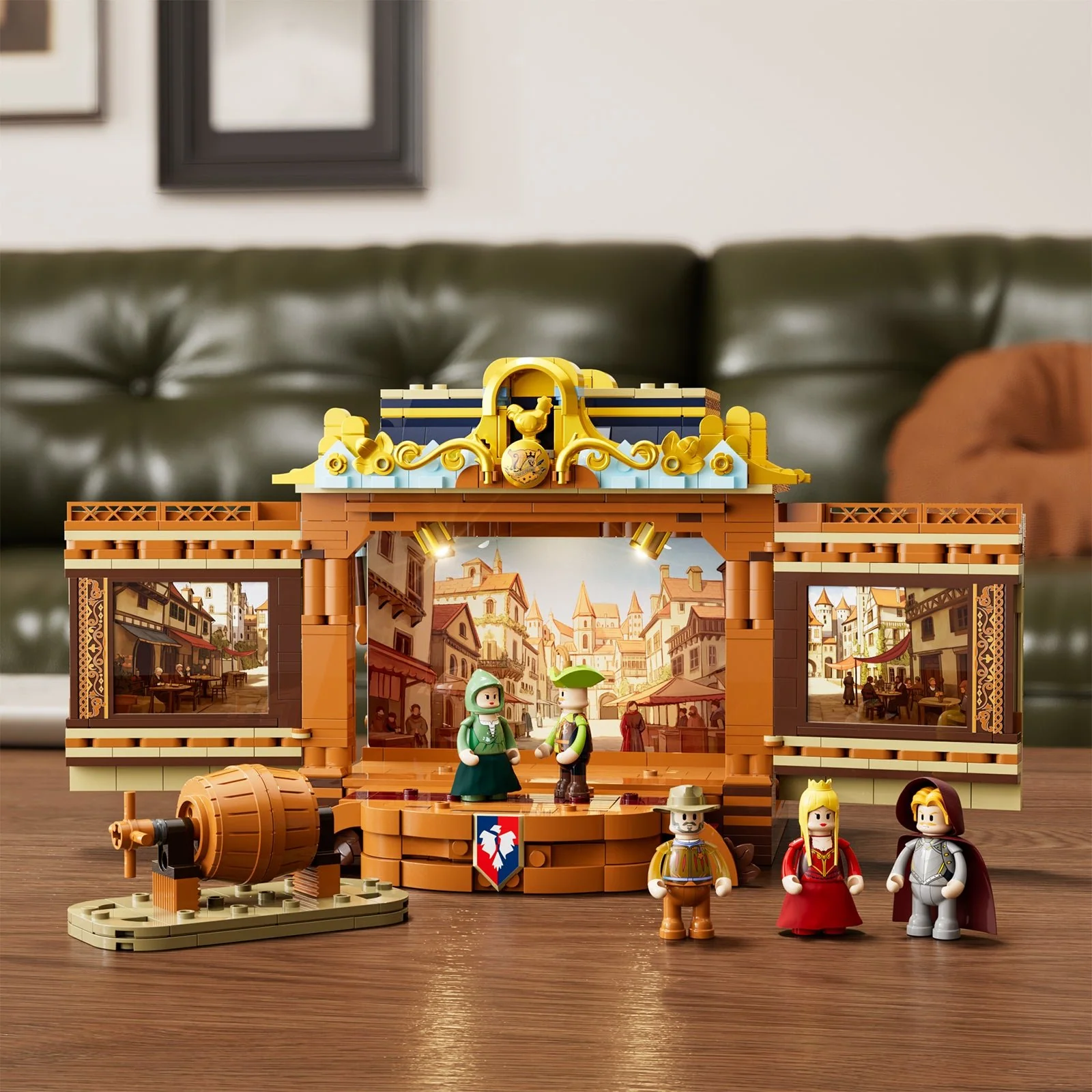 Medieval Troupe Carriage Stage Set with Four LED Lights