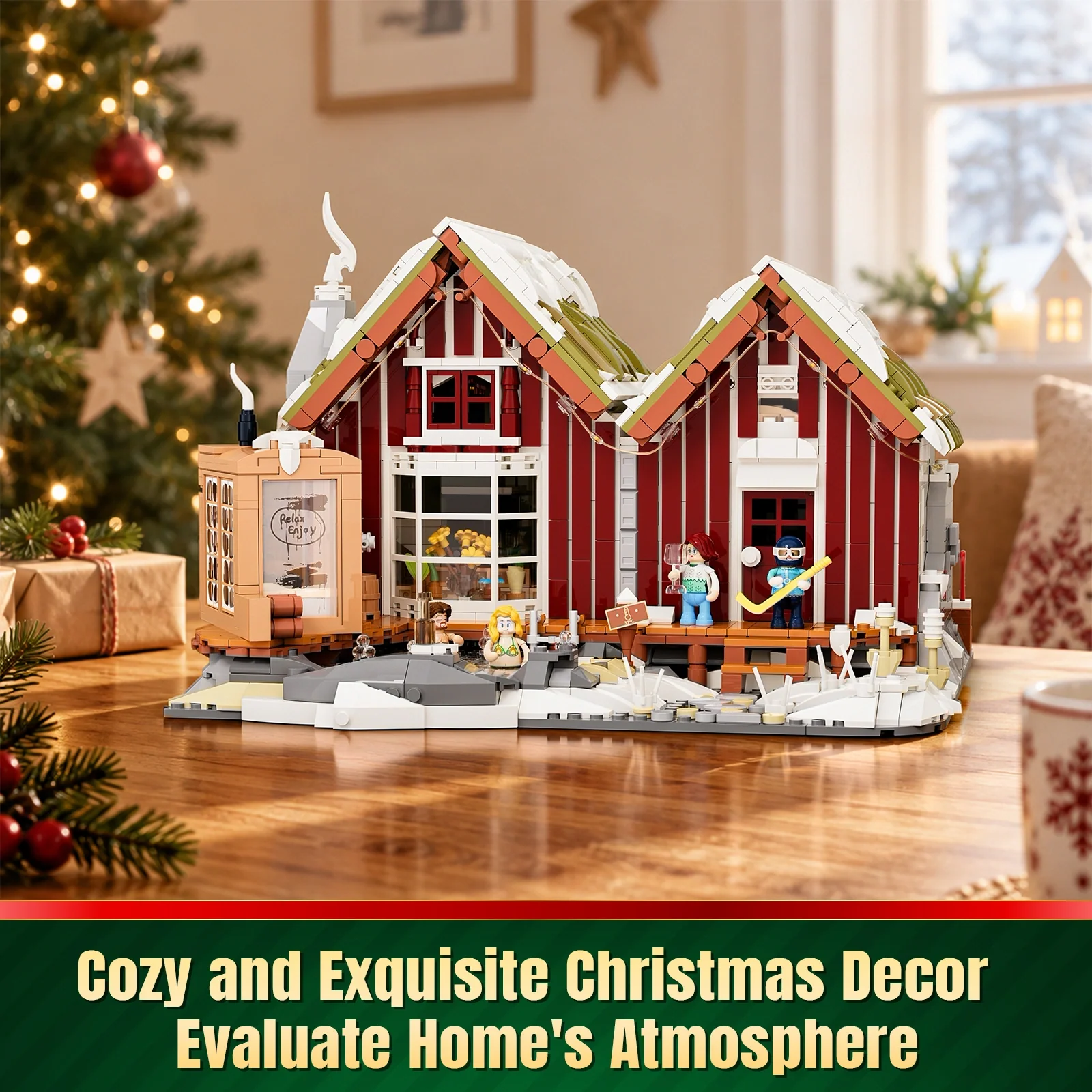 Spa Cabin L9096 Nordic Turf House Building Set with LED Lights