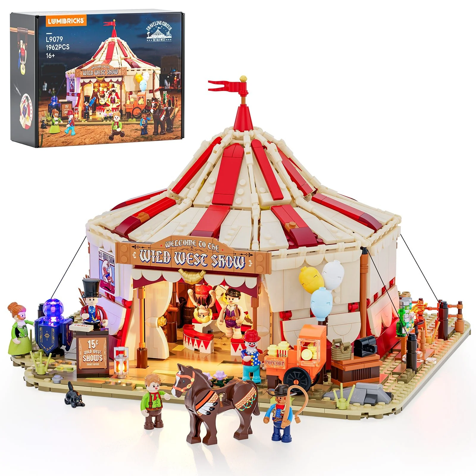 Traveling Circus L9079 LED Building Set with 7 Lights
