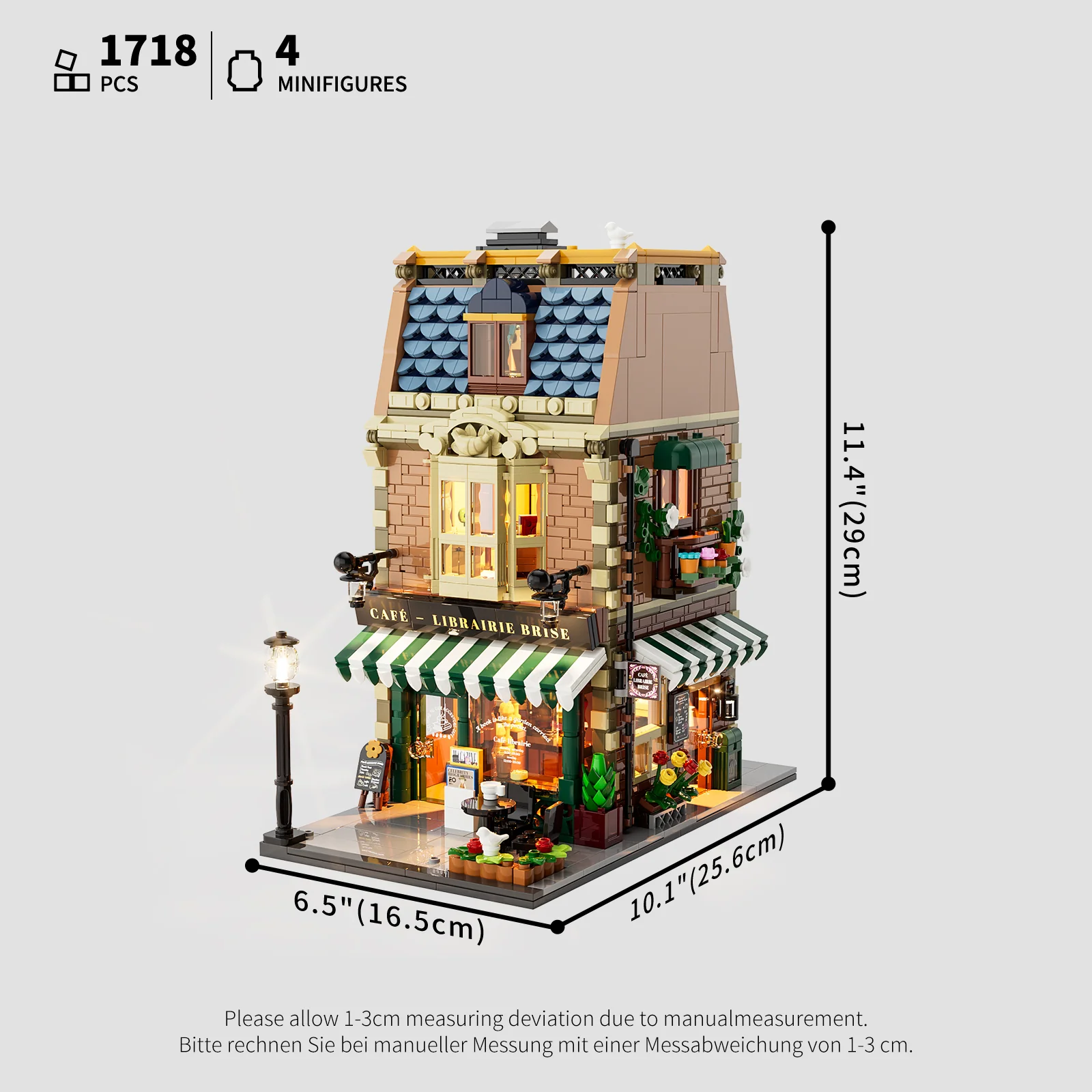 Book-Cafe Building Set with 10 Light Positions and Elsa Minifigure