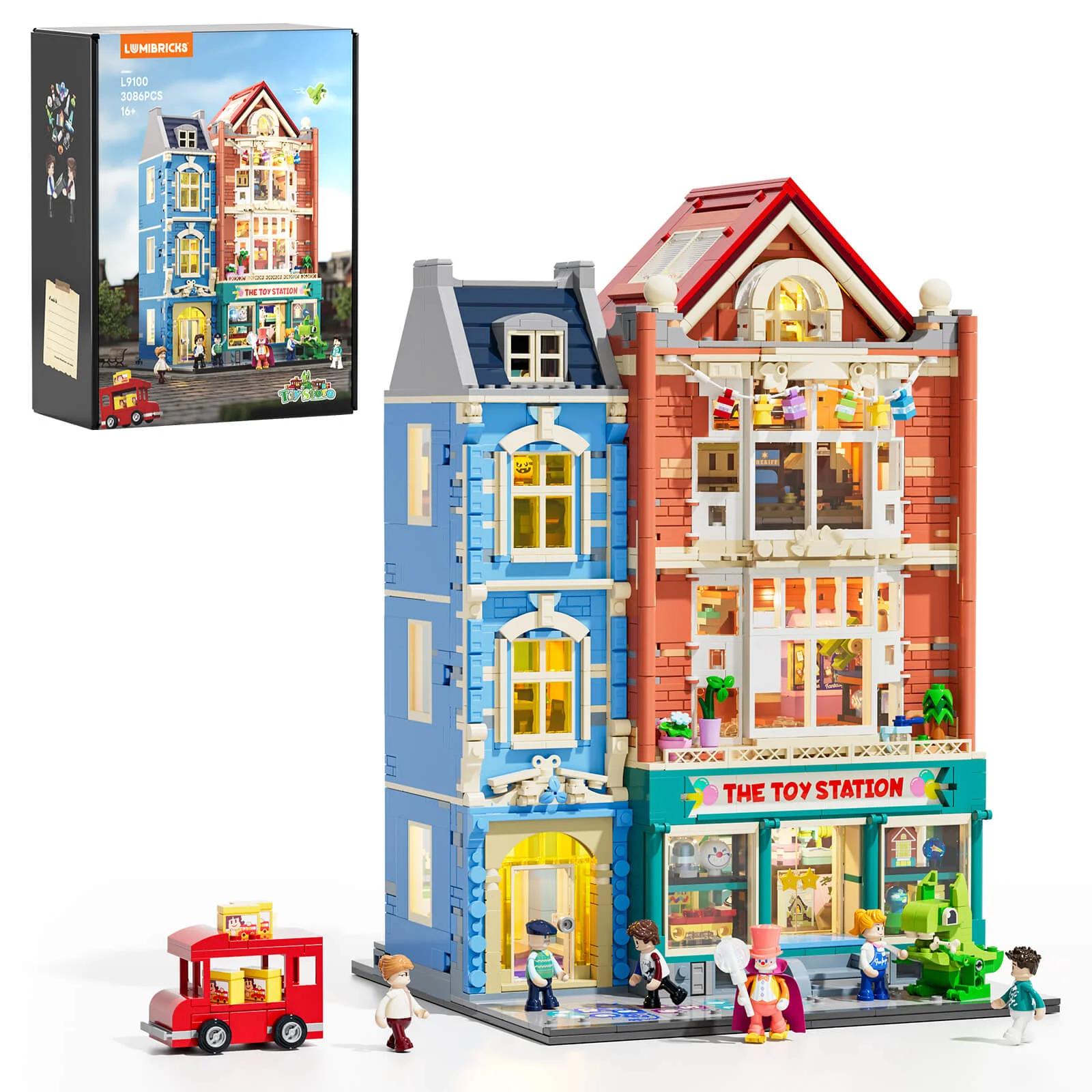 Toy Store L9100 Edwardian Street Building Set with Warm Lighting